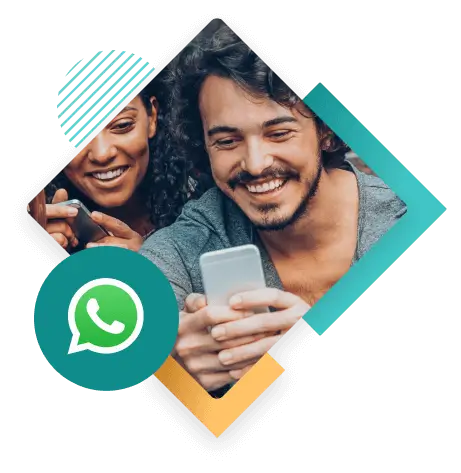 jóvenes intentando crear una cuenta de empresa en WhatsApp