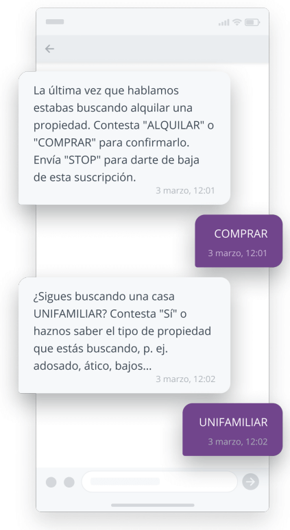 ejemplo sms preguntas