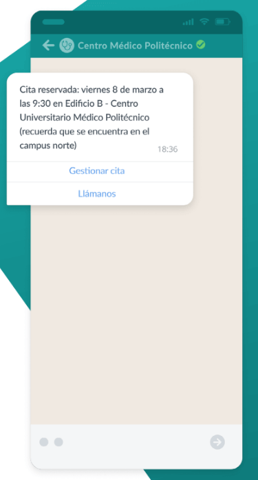 ejemplo WA recordatorio cita