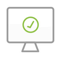 pantalla con un símbolo de ok