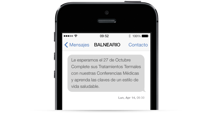 ejemplo SMS balneario cofrentes