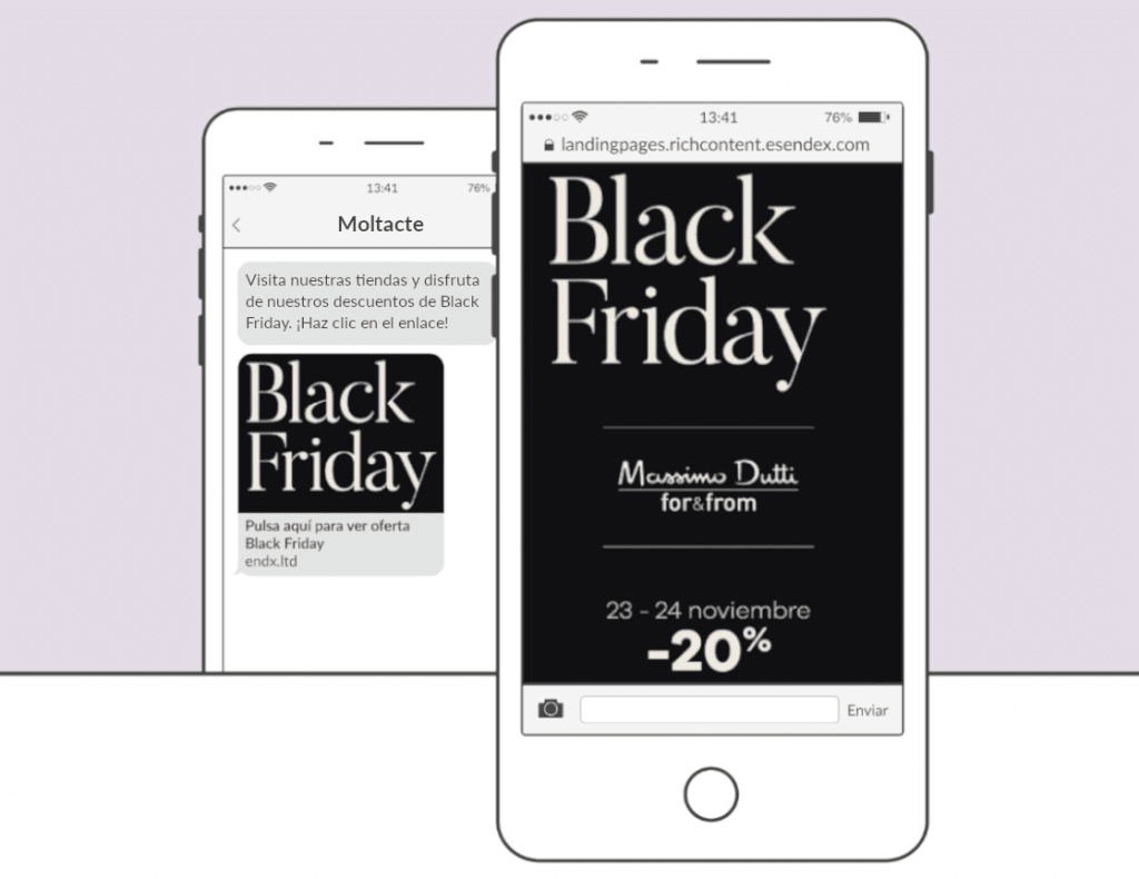 Ejemplo SMS Landing Page