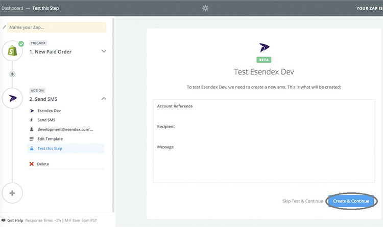Paso 7 enviar SMS con shopify