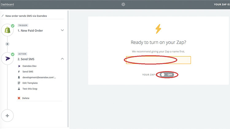 Paso 9 enviar SMS con shopify
