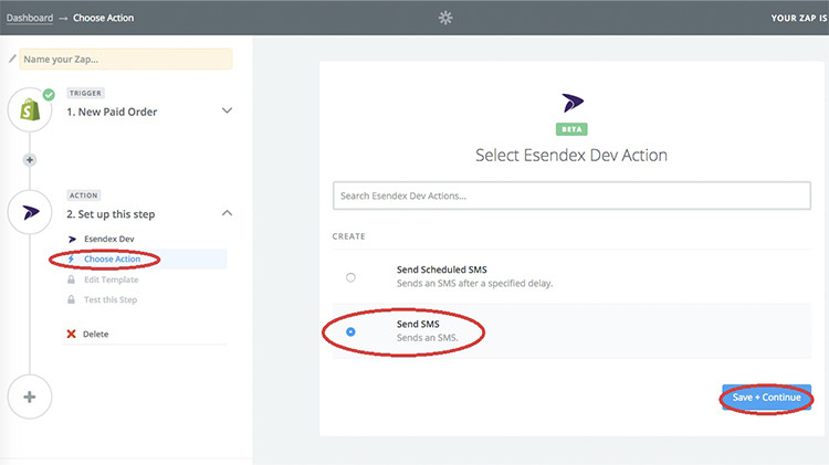 Paso 4 enviar SMS con shopify