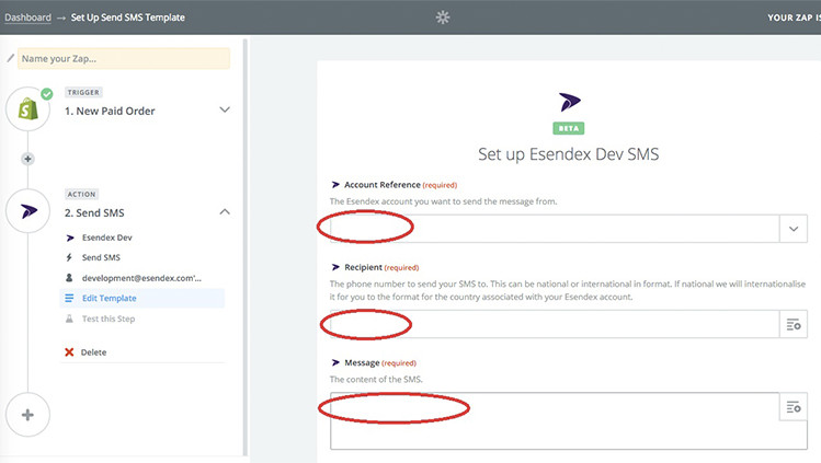 Paso 6 enviar SMS con shopify